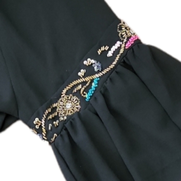 Labellum Long Sleeve Sequin Beaded Floral Blouse - Picture 6 of 6